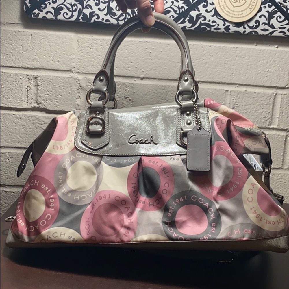 Coach purse, Ashley scarf print, gently used